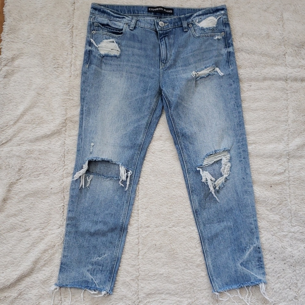 Express Girlfriend Distressed Jeans